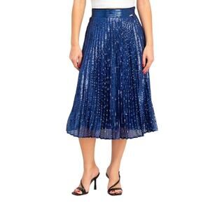 Guess Womens Pleated Sequin Midi Skirt sz 27 Blue Reg. $235